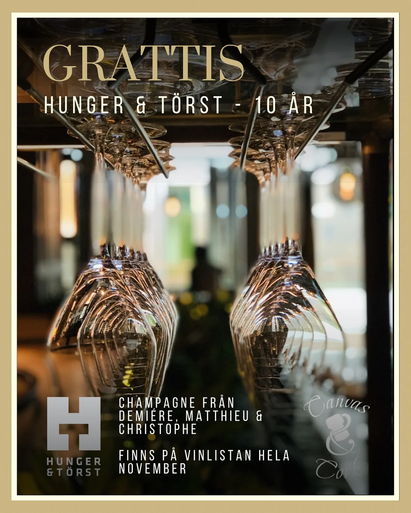 En av Umeås krogpärlor firar 10 år, med happenings, specialavsmakningsmeny och extra mycket champagne hela november.

På vinlistan hittar ni fyra av våra egna favoriter från Demière, Matthieu Godmé och Christophe Pitois, småskaliga producenter med stor personlighet i varje flaska.
En perfekt chans att upptäcka (eller återupptäcka) hantverkschampagne i toppklass, mitt i Umeå.

👉 Tagga en Umeå-bo som borde bjuda med dig på @hungerochtorst och fira med något riktigt bubblande!

Och psst… glöm inte att fråga efter våra champagner när ni är där, vi älskar dem och tror att ni kommer göra det också.

@champagne_demiere @matthieu_godme_guillaume @christophepitois1176