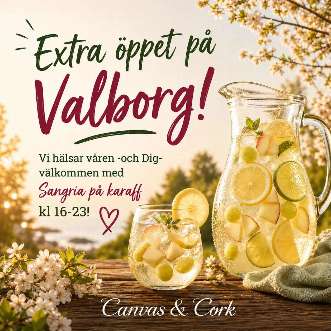 🍊Valborg = Vår + Sangria!🍊

Välkommen in och fira Valborg och våren hos oss!